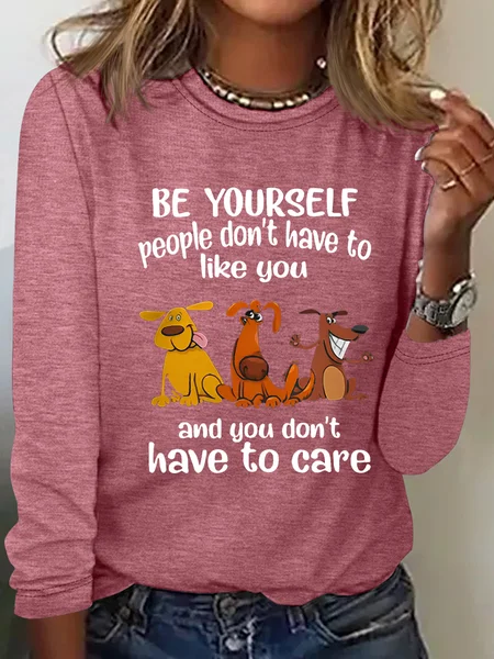 

Be yourself Casual Long Sleeve Shirt, Watermelon, Long sleeves