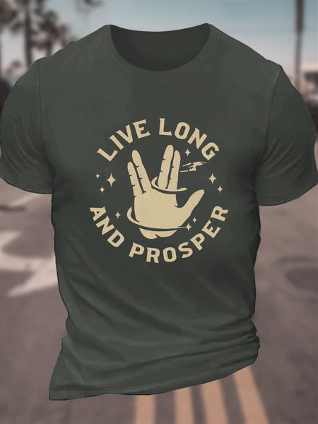 

Live Long And Prosper Cotton T-shirt, Dark gray, T-shirts