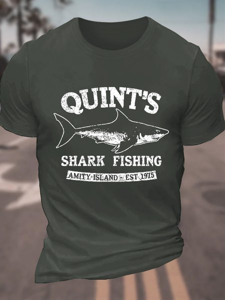 

JAWS MOVIE TShirt Quints Shark Fishing Cotton T-shirt, Dark gray, T-shirts