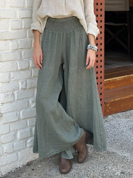

Casual Plain Long Pant, Green, Pants