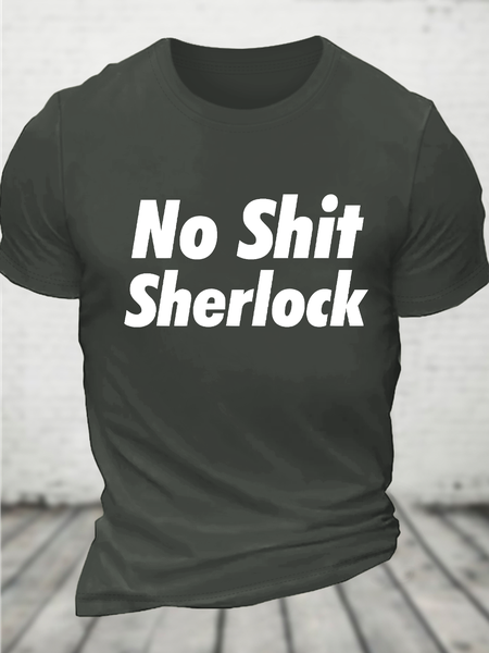

No Shit Sherlock Cotton T-Shirt, Dark gray, T-shirts