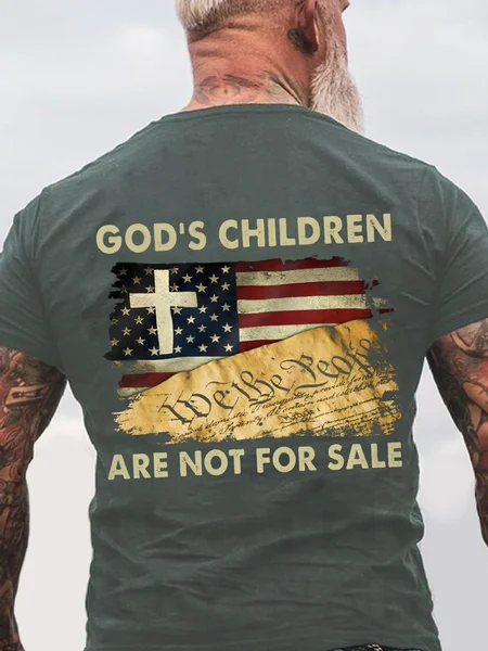 

God's Children Are Not For Sale Back Cotton T-Shirt, Dark gray, T-shirts
