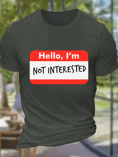 Hello I'm Stressed Cotton T-Shirt, Dark gray, T-shirts