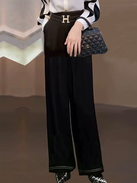 

Urban Loose Color Block Pants Straight pants, Black, Pants