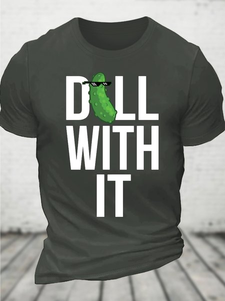 

Dill With It Cotton T-shirt, Dark gray, T-shirts