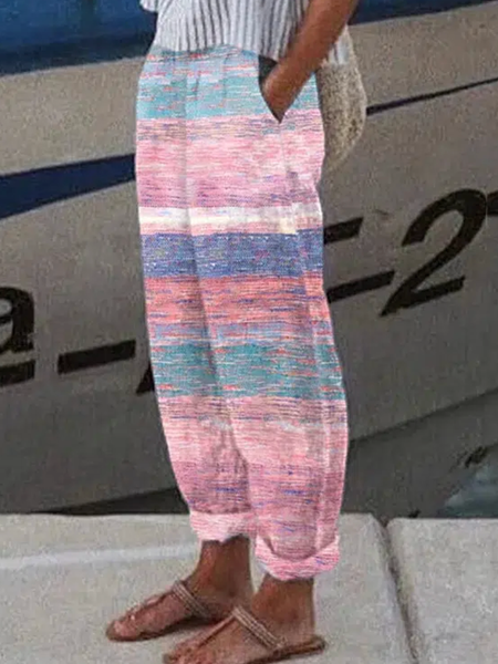 

Casual Striped Long Pant, Multicolor, Pants
