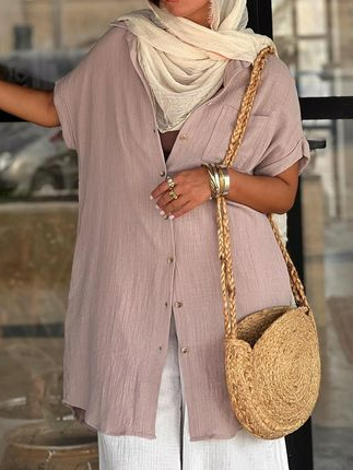 

Cotton Casual Shirt, Gray purple, Blouses & Shirts