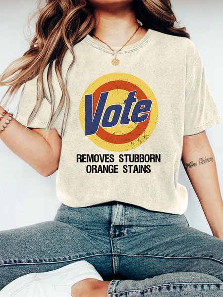 

Vote Removes Stubborn Orange Stains Vintage Distressed Shirt, Off white, T-shirts