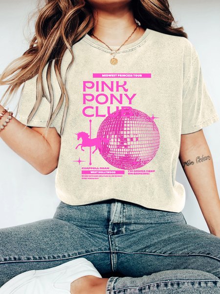 

Chappell Roan Pink Pony Club Vintage Distressed Shirt, Off white, T-shirts