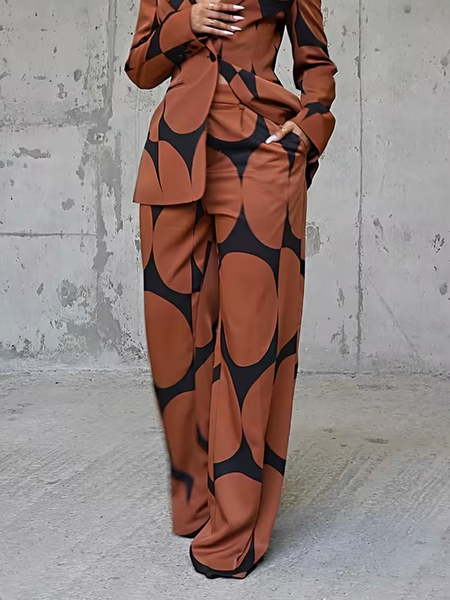 

Urban Pocket Stitching Geometric Long Pants Straight pants, As picture, Pants