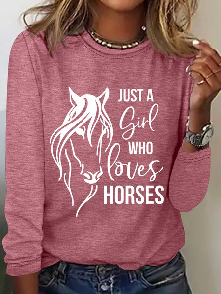 

Women's Just A Girl Who Loves Horses Print Women's Just A Girl Who Loves Horses Print, Watermelon, Long sleeves