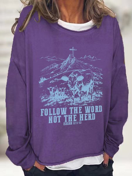 

Follow the word, not the herd Isaiah 8 11-13 Casual Sweatshirt, Deep purple, Hoodies&Sweatshirts