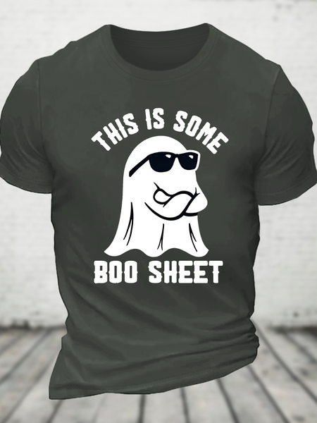 

Women's Halloween This Is Some Boo Sheet Printed Cotton T-Shirt, Dark gray, T-shirts