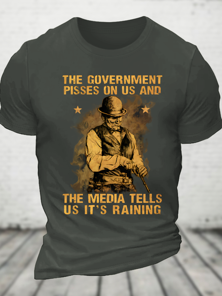 It's Raining Cotton T-Shirt, Dark gray, Tops