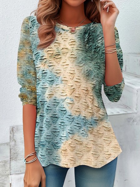 Ombre Print Casual T Shirt