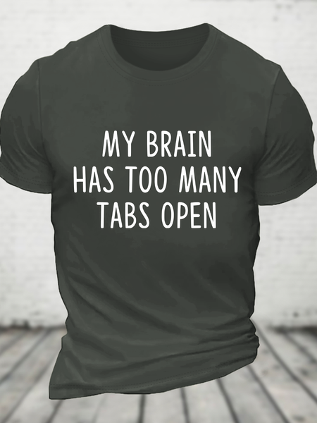 

My Brain Has Too Many Tabs Open Cotton T-Shirt, Dark gray, T-shirts