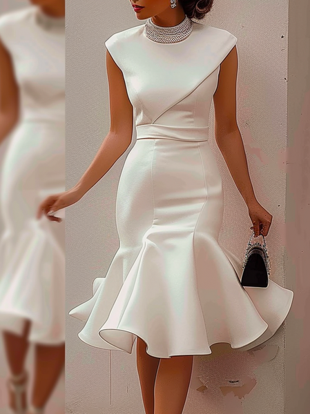Regular Fit Elegant Raglan Sleeves Party Dress With No Midi Dresses Stylewe. Global