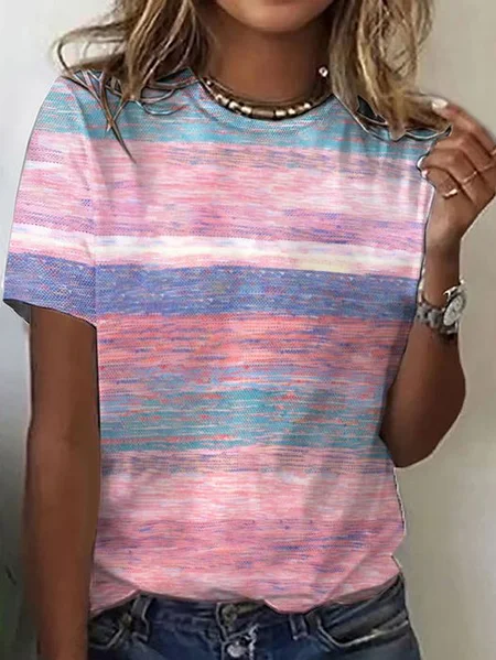 

Ombre Regular Fit Casual T-Shirt, Pink, T-shirts