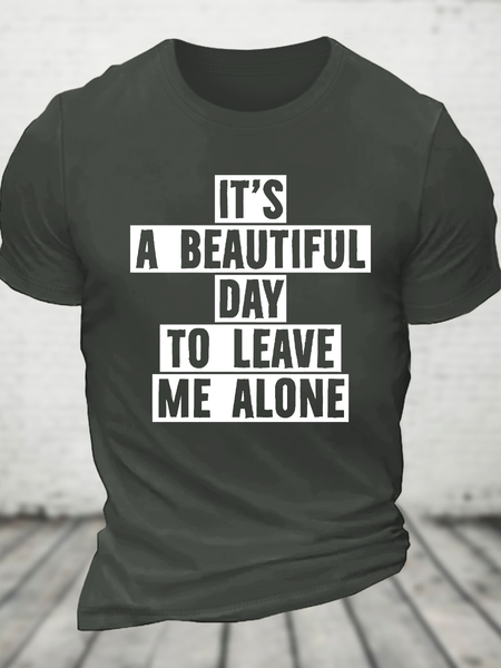 

Leave Me Alone Cotton T-Shirt, Dark gray, Tops