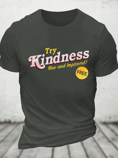 

Kindness Is Free Cotton T-Shirt, Dark gray, T-shirts