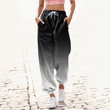 

Women's Trousers Ankle Banded Pants Daily Going Out Casual Ombre Spring/Fall Pants, Black, Pants