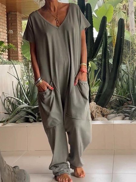 

Casual Regular Fit Jumpsuit, Army green, Suits