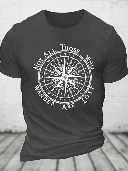 

Not All Those Who Wander Are Lost Cotton T-Shirt, Dark gray, T-shirts