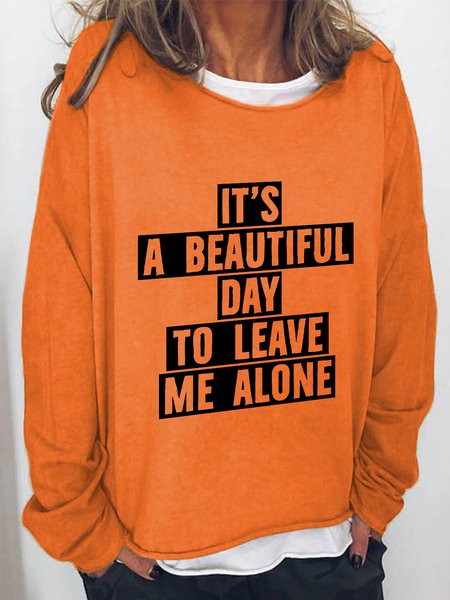 

Leave Me Alone Casual Sweatshirt, Orange, Hoodies&Sweatshirts