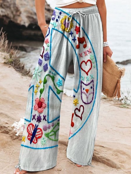 

Casual Ethnic Long Pant, White, Pants