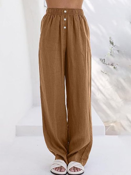 Women's Cotton And Linen Loose Casual Straight Pants