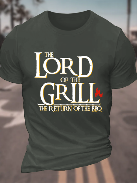 

Lord Of The Grill The Return Of The Bbq Cotton T-Shirt, Dark gray, T-shirts