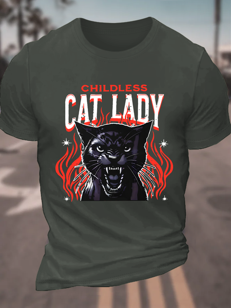 

Childless Cat Lady Cat Ladies Vote Cotton T-Shirt, Dark gray, T-shirts
