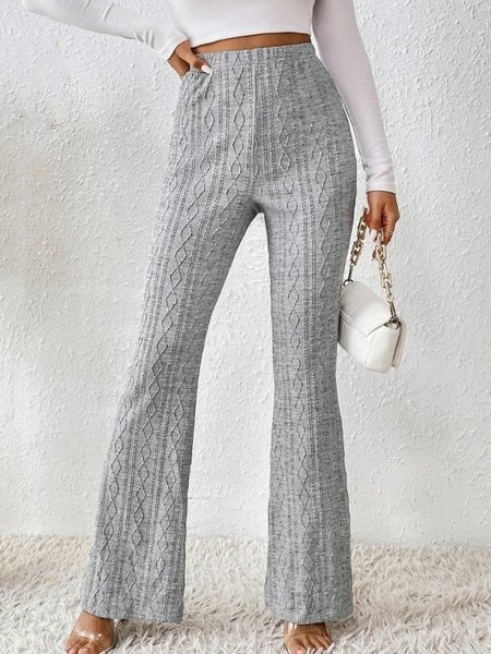 

Casual Plain Long Pant, Gray, Pants