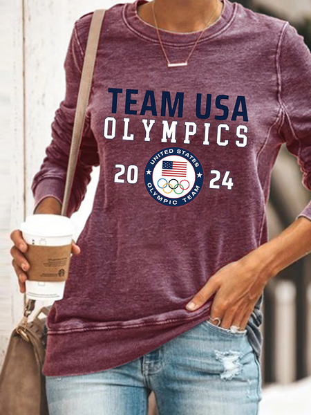 

Olympics 2024 Team USA Sweatshirt, Burgundy, Hoodies&Sweatshirts