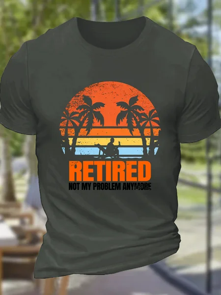 

Retired, Not My Problem Cotton T-Shirt, Dark gray, T-shirts
