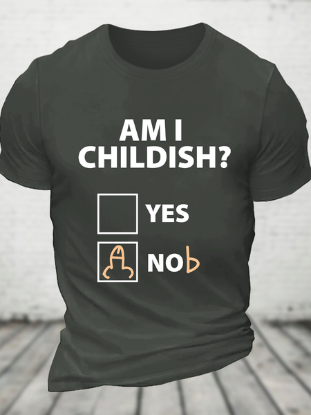 

Am I Childish Cotton T-Shirt, Dark gray, T-shirts
