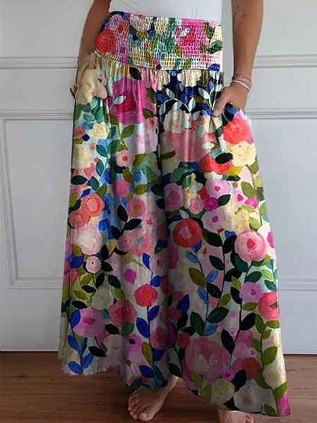 

Casual Floral Long Pant, Multicolor, Pants