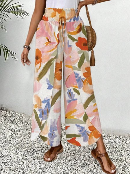 

Casual Floral Long Pant, Multicolor, Pants