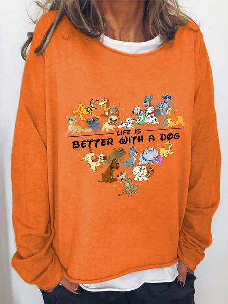 

Comfort Colors Life Is Better With Dogs Casual Sweatshirt, Orange, Hoodies&Sweatshirts