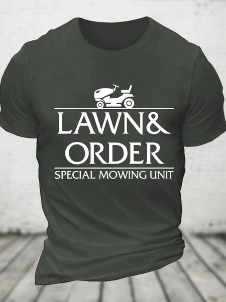 

Lawn And Order Cotton T-Shirt, Dark gray, T-shirts