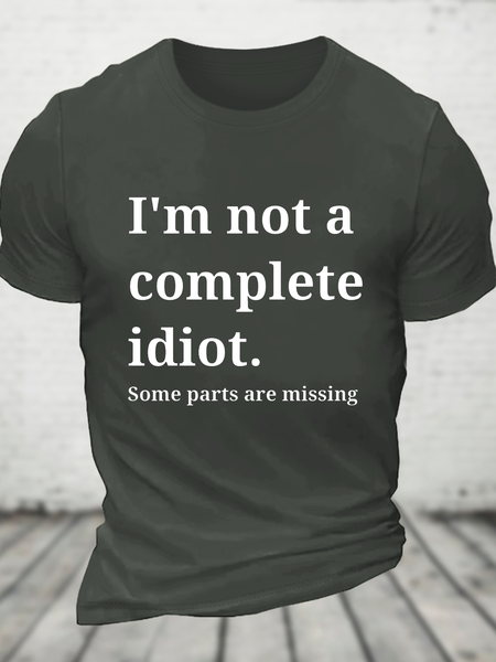 

Funny Idiot Cotton T-Shirt, Dark gray, T-shirts
