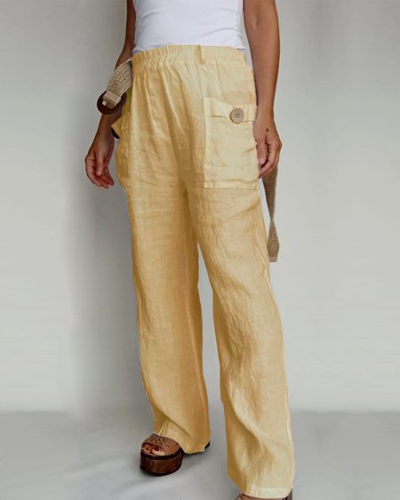 

Casual Plain Long Pant, Yellow, Pants