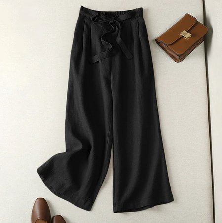 

Ethnic Loose Casual Pants, Black, Pants