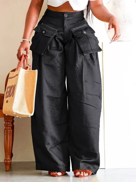 

Urban Loose Pocket Cargo Pants, Black, Pants