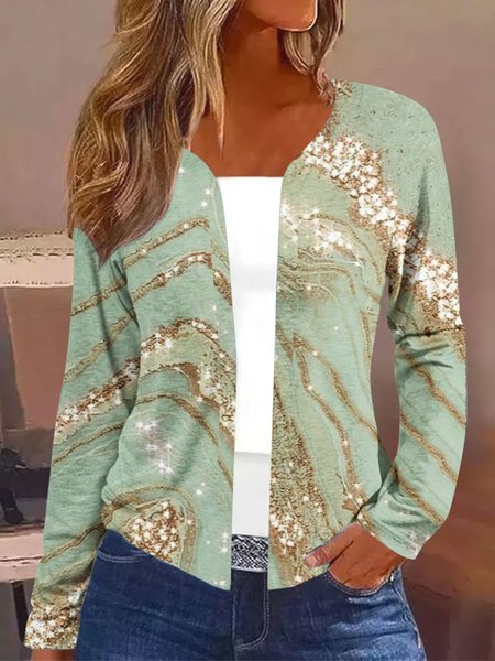 

Women's Abstract Regular Loose Kimono, Green, Cardigans