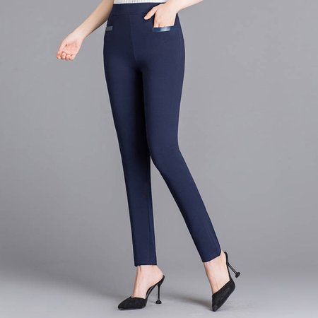 

Casual Plain Long Pant, Purplish blue, Pants