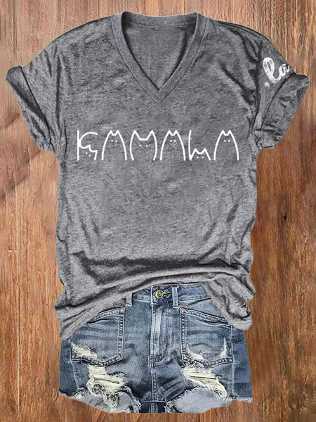 

Women's La kamala Printed Short-Sleeved T-Shirt, Light gray, T-shirts