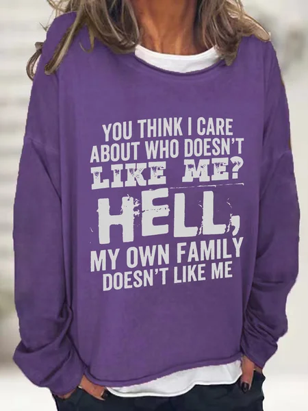 

Do You Think I Care Casual Sweatshirt, Deep purple, Hoodies&Sweatshirts