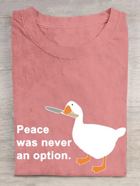 

Casual Animal Crew Neck Short Sleeve T-shirt, Orange pink, T-shirts