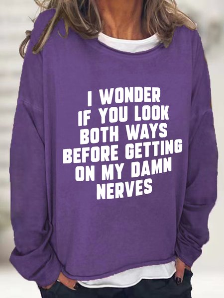 

Do You Look Both Ways Casual Sweatshirt, Deep purple, Hoodies&Sweatshirts